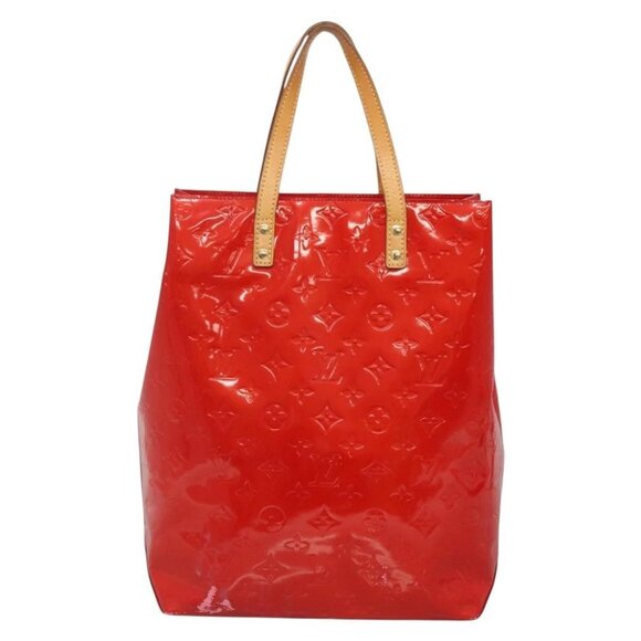 LOUIS VUITTON Monogram Vernis Reade MM Hand Bag Red Rouge LV Auth - Picture 3 of 16